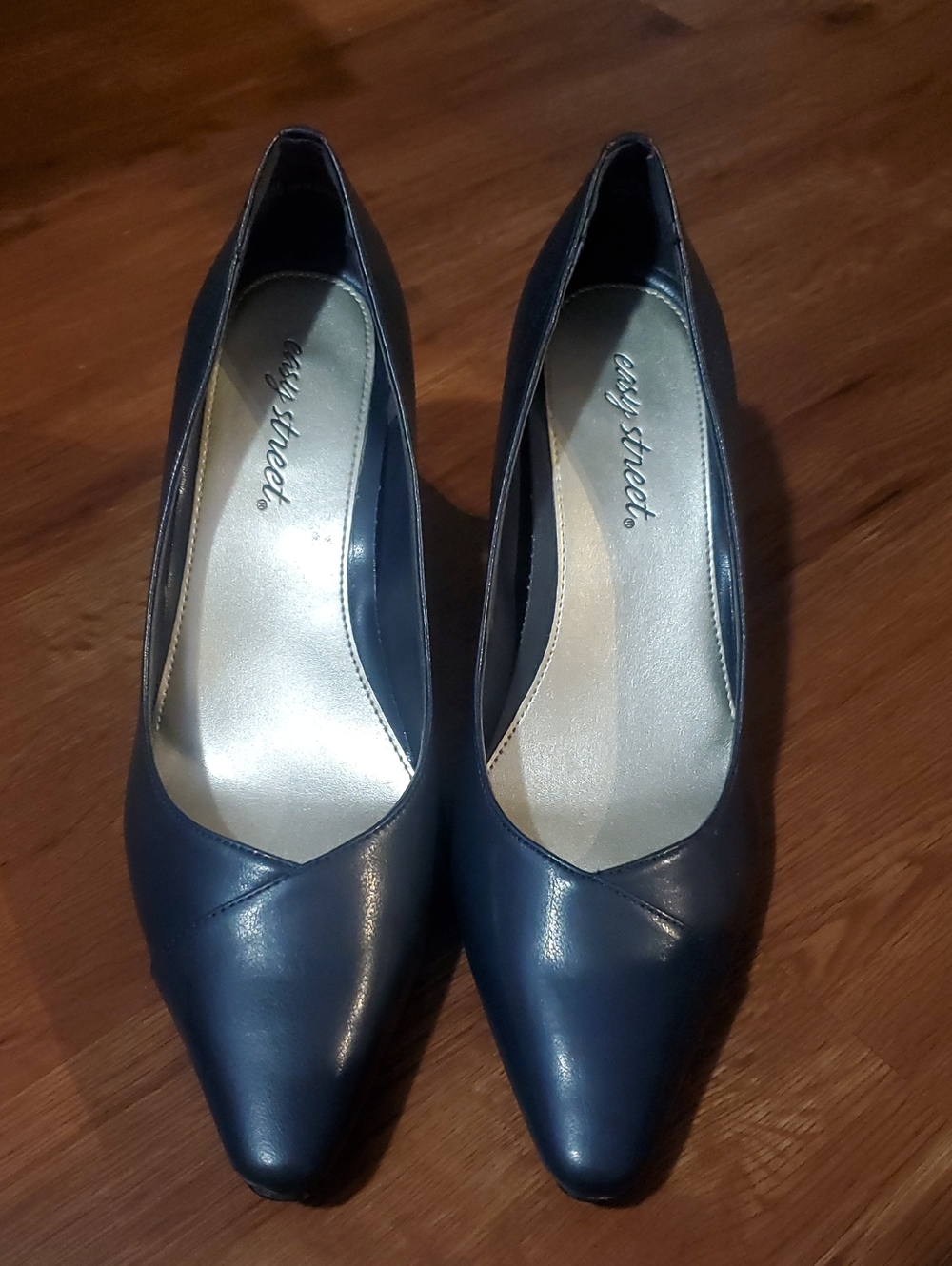 easy street Navy Pointed-Toe Pumps